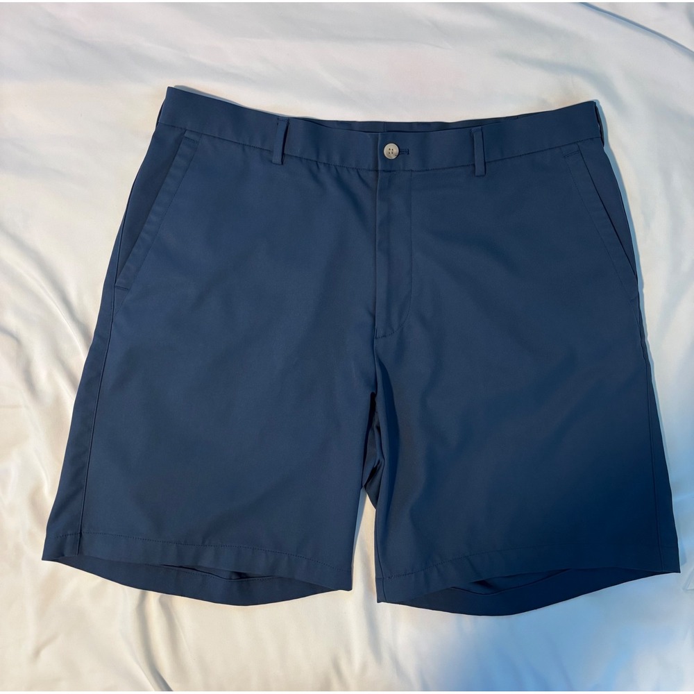 Peter Millar Crown Sport Navy Blue Wicking Golf Shorts Mens 36 MC00EB82